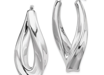 Sterling silver oval hoop earrings