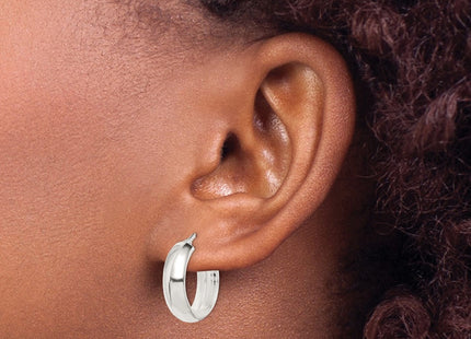 Sterling Silver Polished Round Hoop Earrings (Style QE832)