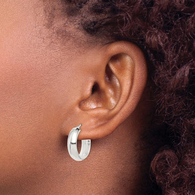 Sterling Silver Polished Round Hoop Earrings, 22 x 20mm