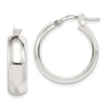 Sterling Silver Polished Round Hoop Earrings