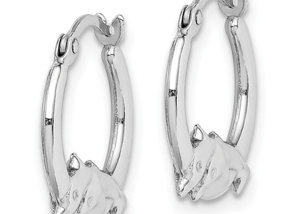 Sterling silver hoop earrings, alternate view