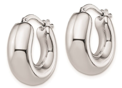 Sterling silver hoop earrings, alternate view