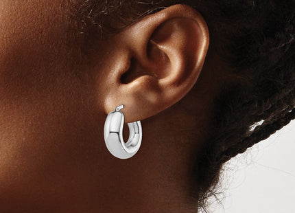 Sterling silver hoop earrings, another view
