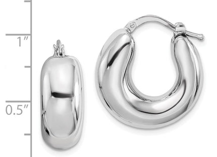 Sterling silver hoop earrings, further view