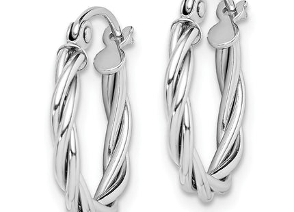 Sterling silver hoop earrings, alternate view