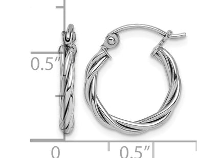 Sterling silver hoop earrings, further view