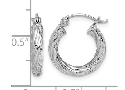Sterling silver hoop earrings, further view
