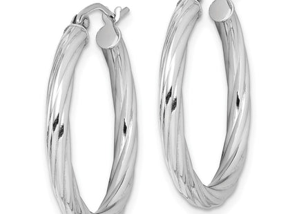 Sterling silver hoop earrings, alternate view
