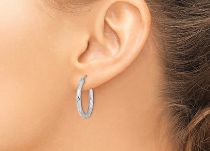 Sterling silver hoop earrings, another view