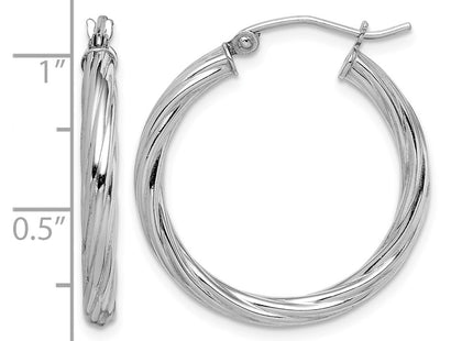 Sterling silver hoop earrings, further view