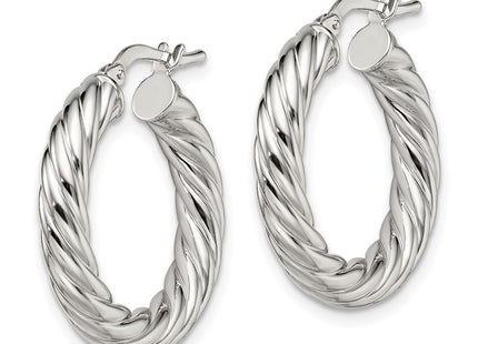 Sterling silver hoop earrings, alternate view
