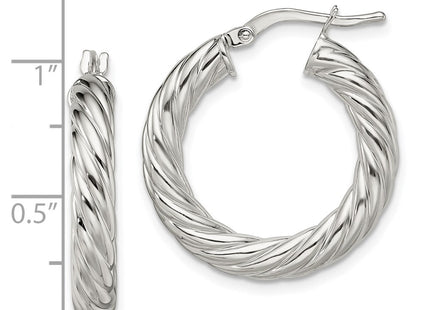 Sterling silver hoop earrings, further view