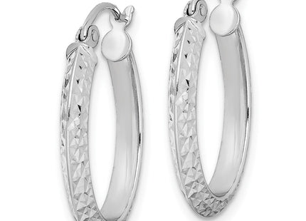 Sterling silver oval hoop earrings, alternate view