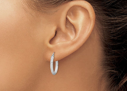 Sterling silver oval hoop earrings, another view