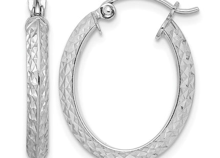 Sterling silver oval hoop earrings