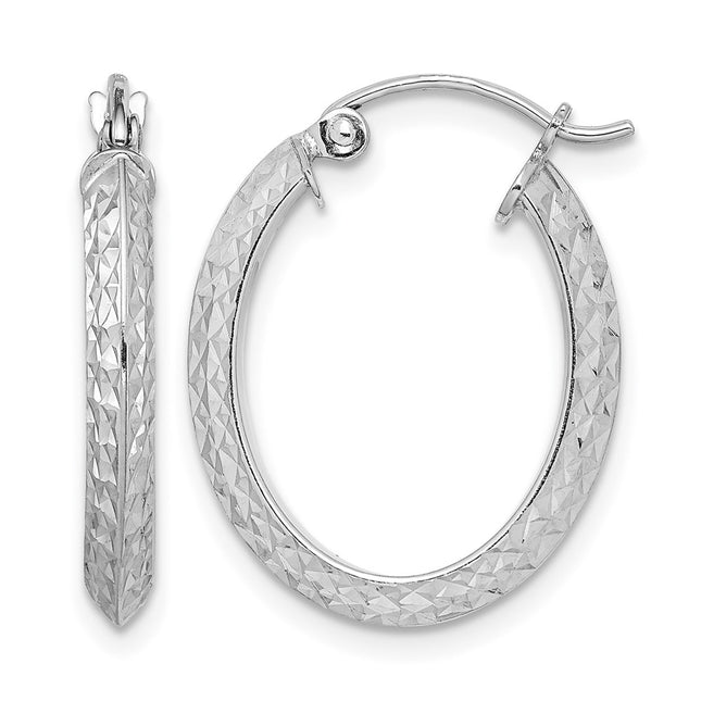 Sterling silver oval hoop earrings