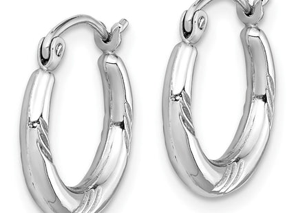 Sterling silver hoop earrings, alternate view