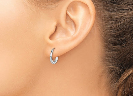 Sterling silver hoop earrings, another view