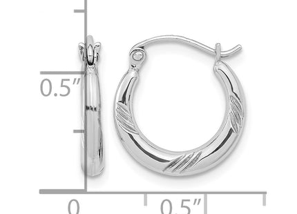 Sterling silver hoop earrings, further view