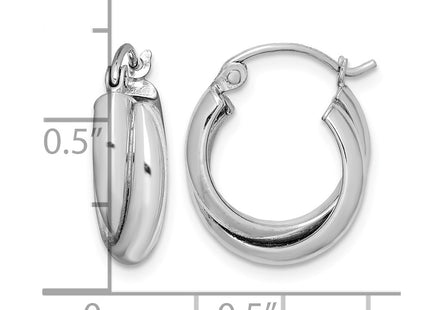 Sterling silver hoop earrings, further view