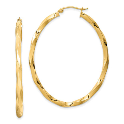 Sterling silver oval hoop earrings