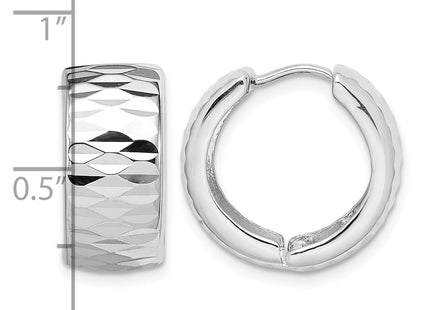 Sterling silver hoop earrings, further view