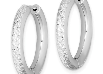 Sterling silver hoop earrings, alternate view