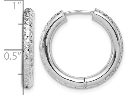 Sterling silver hoop earrings, further view