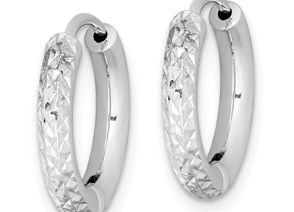 Sterling silver hoop earrings, alternate view