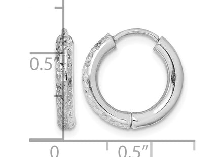 Sterling silver hoop earrings, further view