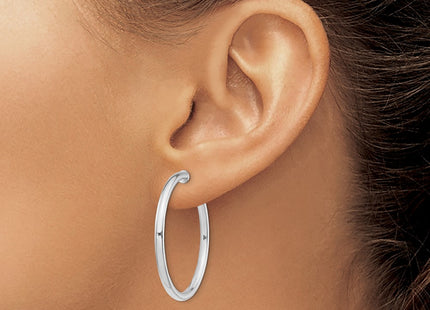 Sterling silver hoop earrings, another view