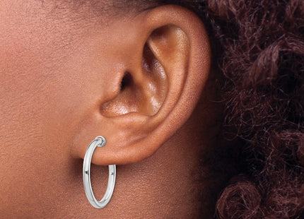 Sterling silver hoop earrings, another view