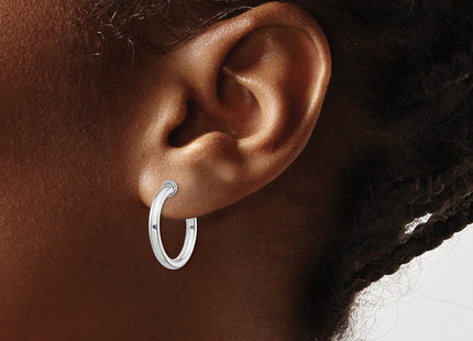 Sterling silver hoop earrings, another view