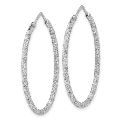 Sterling Silver Rhodium-plated Laser Cut Endless Hoop Earrings, 41 x 2mm