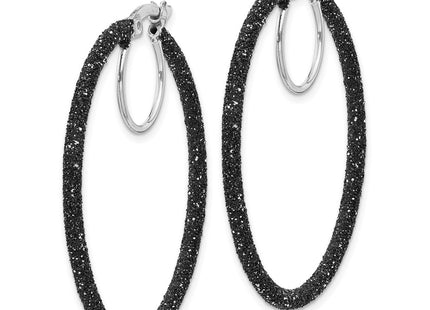 Sterling silver hoop earrings, alternate view