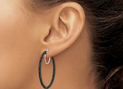 Sterling silver hoop earrings, another view