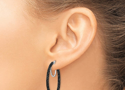 Sterling silver hoop earrings, another view