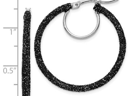 Sterling silver hoop earrings, further view