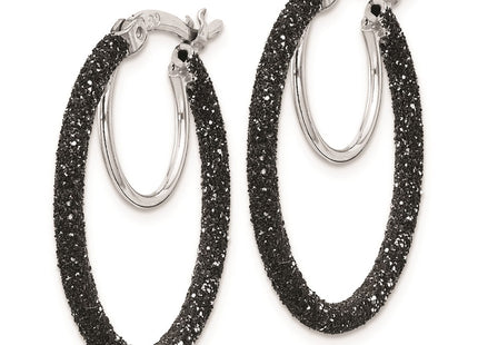 Sterling silver hoop earrings, alternate view