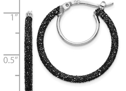 Sterling silver hoop earrings, further view