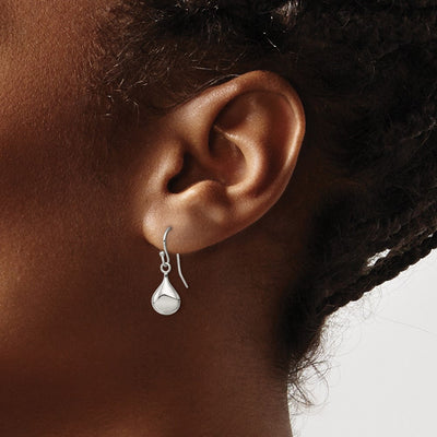 Sterling Silver Shepherd Hook Earrings, 26 x 8mm