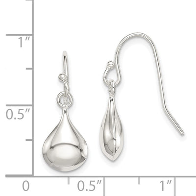 Sterling Silver Shepherd Hook Earrings, 26 x 8mm