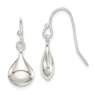 Sterling Silver Shepherd Hook Earrings, 26 x 8mm