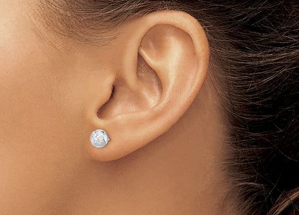 Sterling Silver Rhodium Plated Diamond Cut Post Earrings (Style QE8618)
