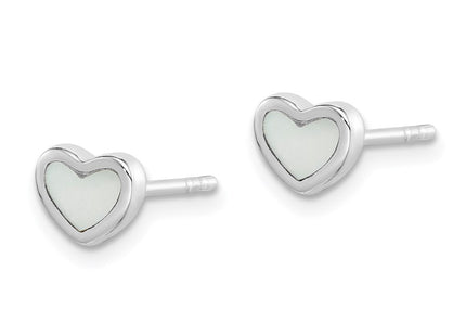 Sterling silver mother of pearl mother earrings, alternate view