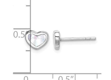 Sterling silver mother of pearl mother earrings, further view