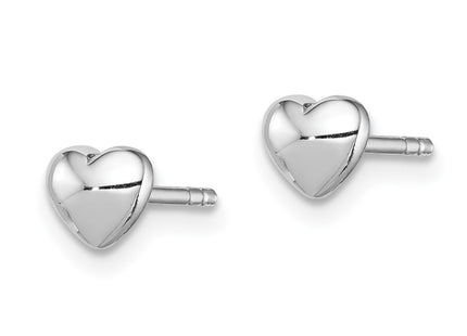 Sterling silver heart earrings, alternate view