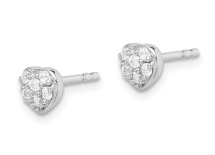 Sterling silver cubic zirconia heart earrings, alternate view