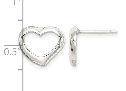 Sterling silver heart earrings, further view