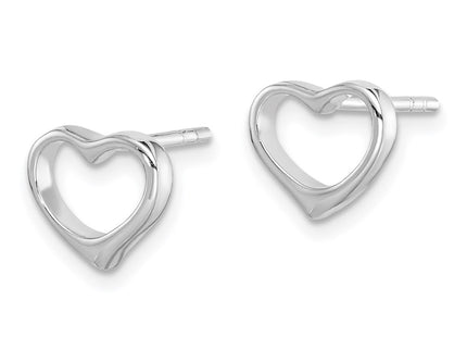 Sterling silver heart earrings, alternate view